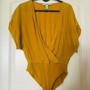 Forever 21 Mustard Bodysuit